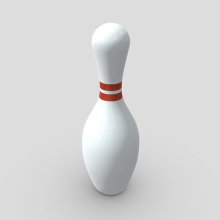 Bowling Pin - low poly PBR 3d model