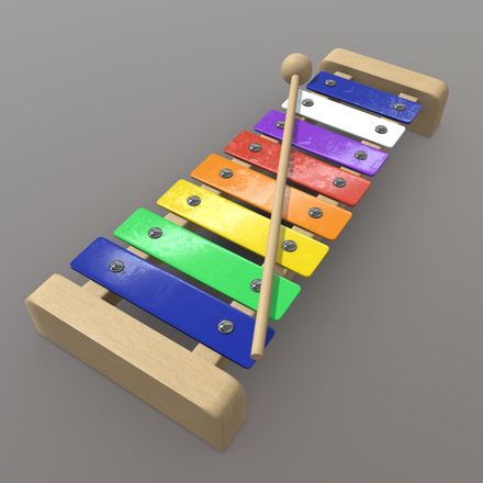 Xylophone - low poly PBR 3d model