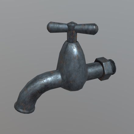 Faucet 2 - low poly PBR 3d model