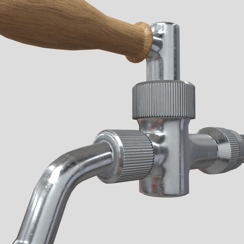 Beer Tap Faucet 3 - low poly PBR 3d model