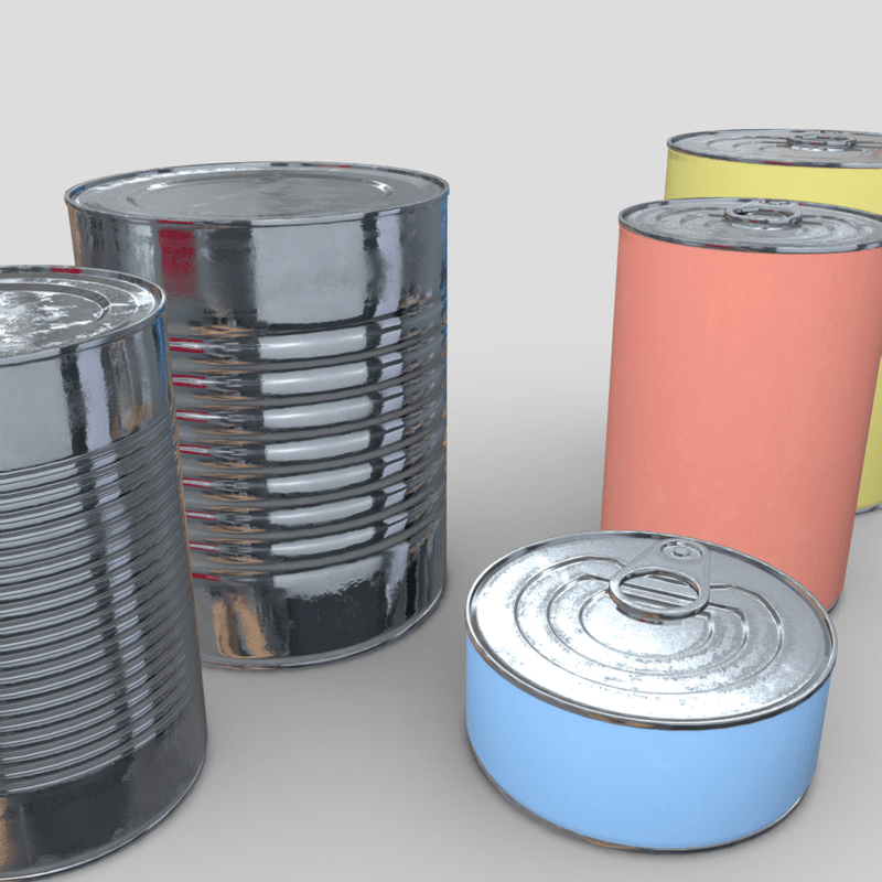 Tin Can Pack - low poly PBR 3d model