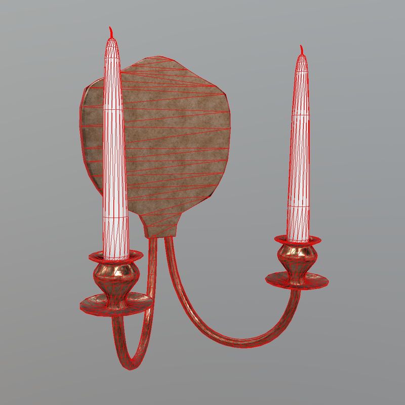 Candle Holder 3 - low poly PBR 3d model