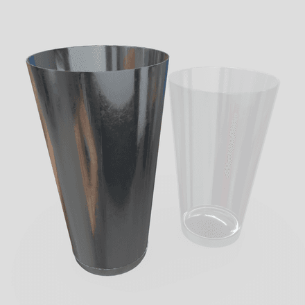 Cocktail Shaker Open 3 - low poly PBR 3d model