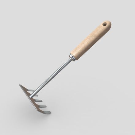 CC0 - Hand Rake - low poly PBR 3d model