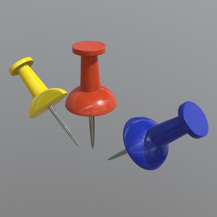 Thumb Tack - low poly PBR 3d model