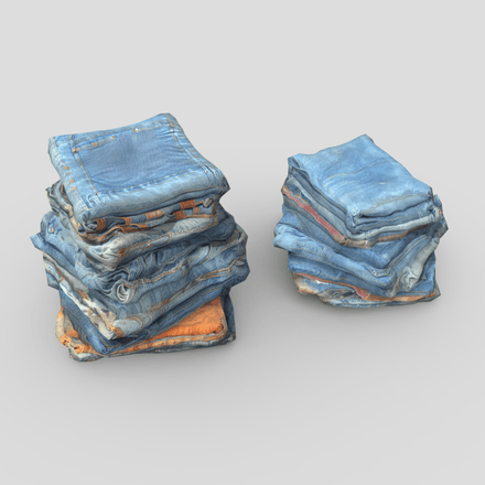 Pile of Jeans - low poly PBR 3d model