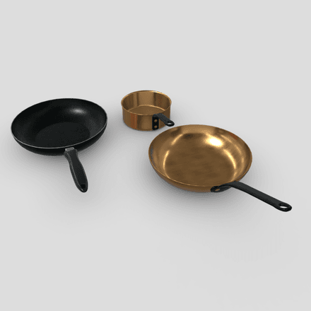 Pan Pack - low poly PBR 3d model