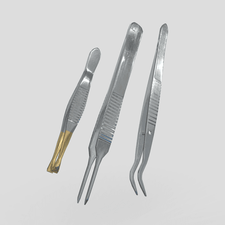 Tweezer Pack - low poly PBR 3d model