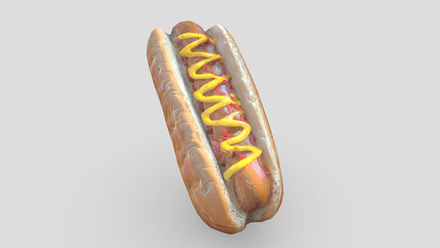 CC0 - Hot Dog - low poly PBR 3d model