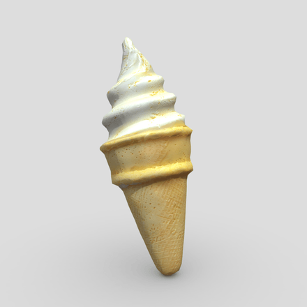 Ice Cream Cone - low poly PBR 3d model