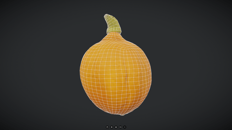 Hokkaido Pumpkin - low poly PBR 3d model