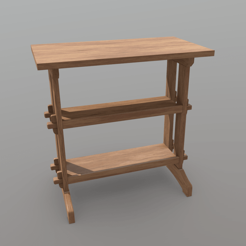CC0 - Shelf - low poly PBR 3d model