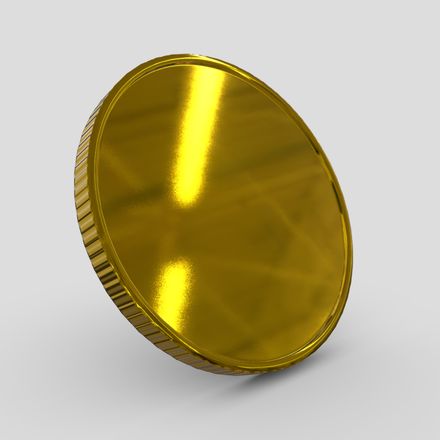 CC0 - Gold Coin Blank - low poly PBR 3d model