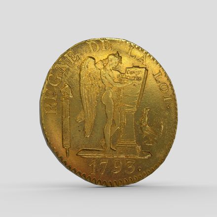 Gold Coin - low poly PBR 3d model