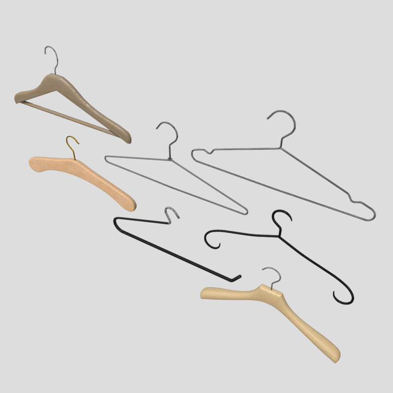 Hanger Pack - low poly PBR 3d model