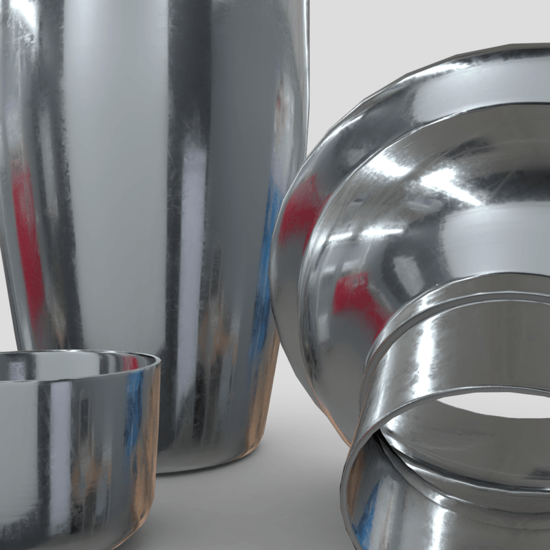Cocktail Shaker Open - low poly PBR 3d model