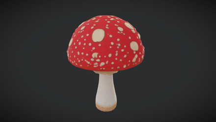 Fly Agaric - low poly PBR 3d model