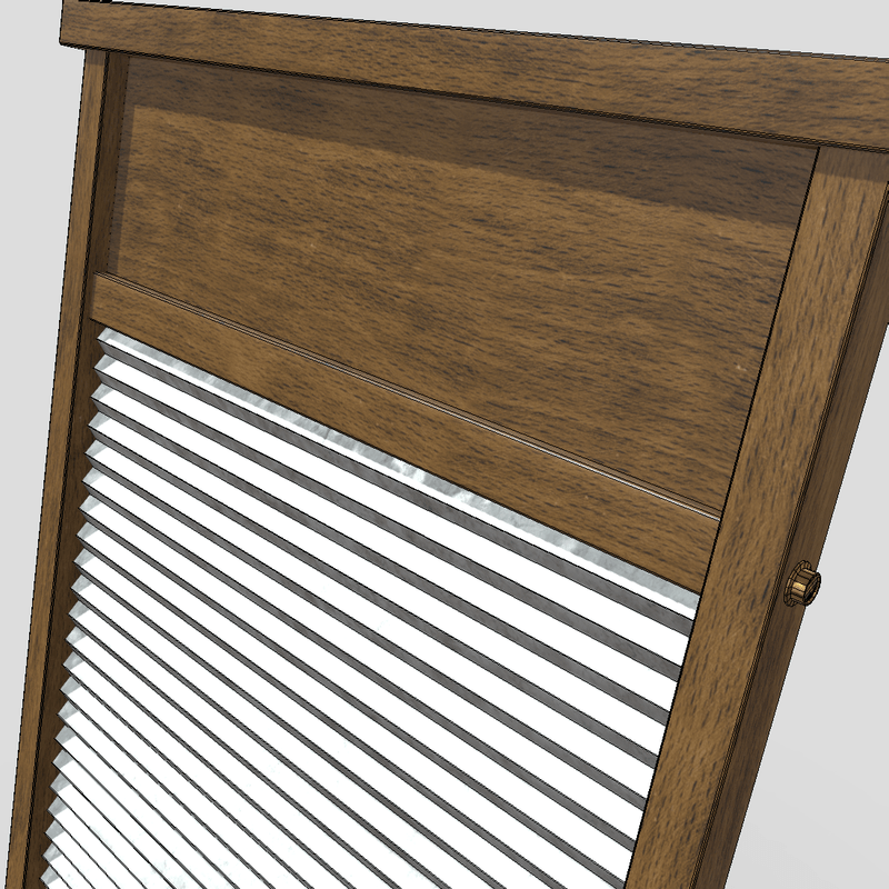 Washboard - low poly PBR 3d model