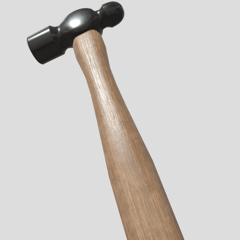 Ball Peen Hammer - low poly PBR 3d model