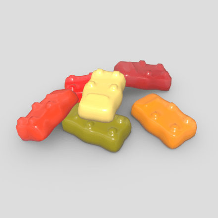 Jelly Bear - low poly PBR 3d model