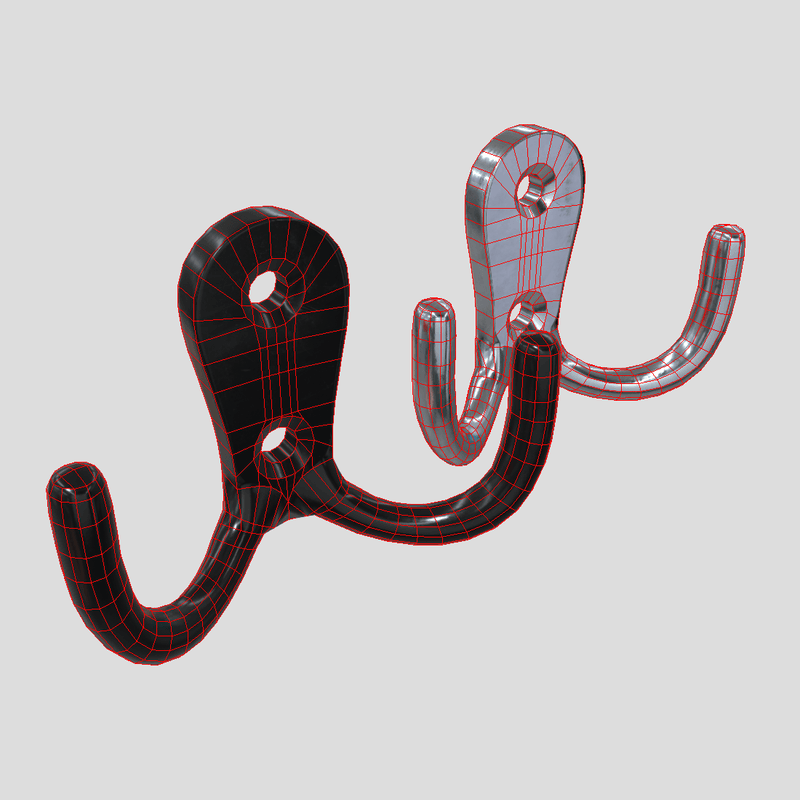 Coat Hook 2 - low poly PBR 3d model