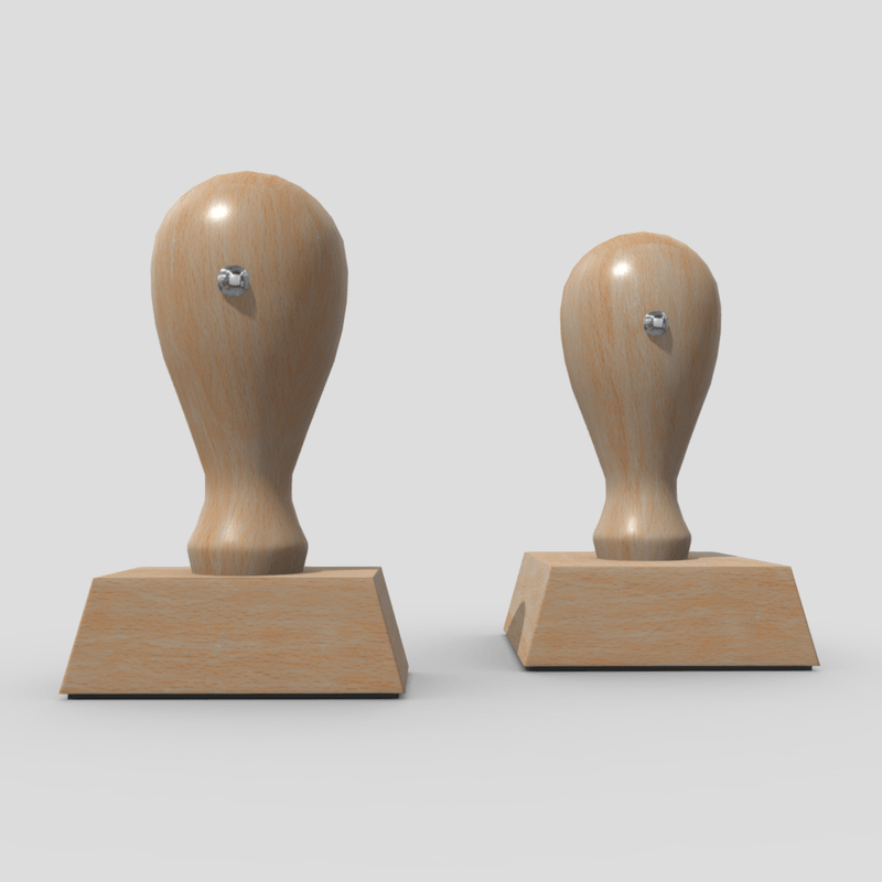 Rubber Stamp - low poly PBR 3d model