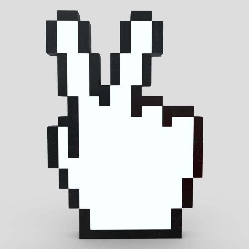 Cursor Hand 7 - low poly PBR 3d model