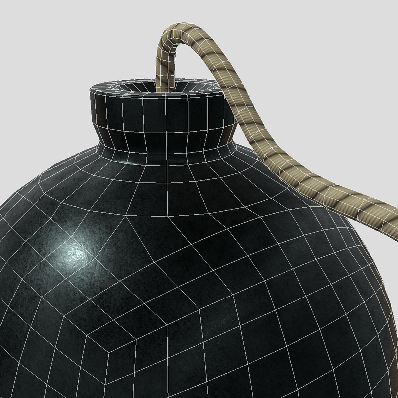 CC0 - Bomb - low poly PBR 3d model