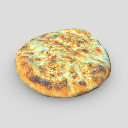 Flatbread 2 - low poly PBR 3d model