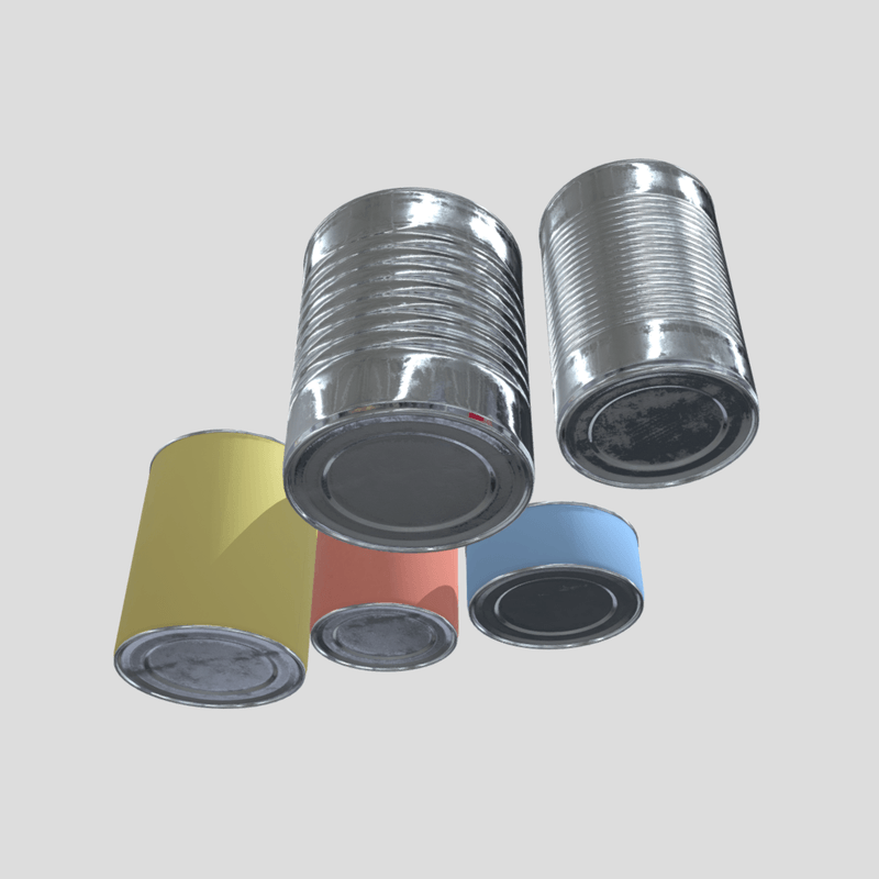 Tin Can Pack - low poly PBR 3d model