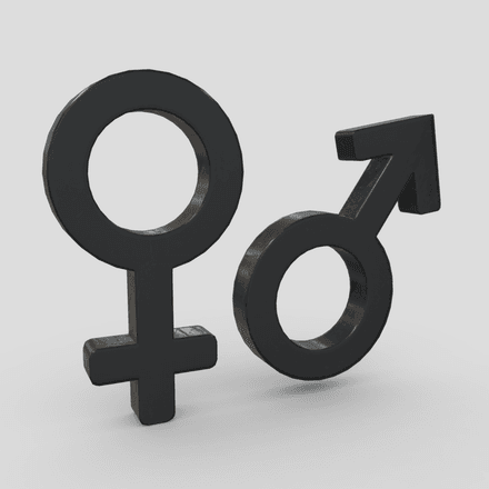 Gender Symbols - low poly PBR 3d model