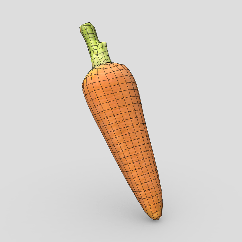 Carrot - low poly PBR 3d model