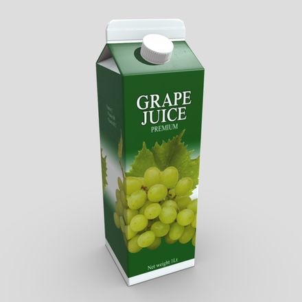 Grape Juice 2 - low poly PBR 3d model