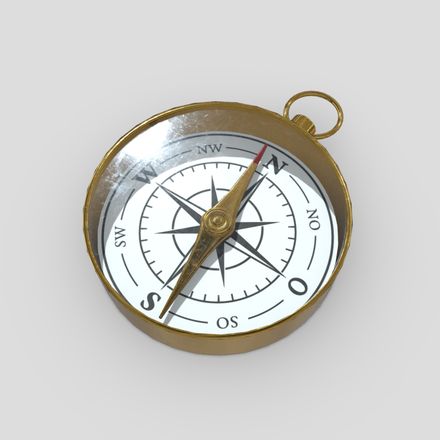 Compass - low poly PBR 3d model