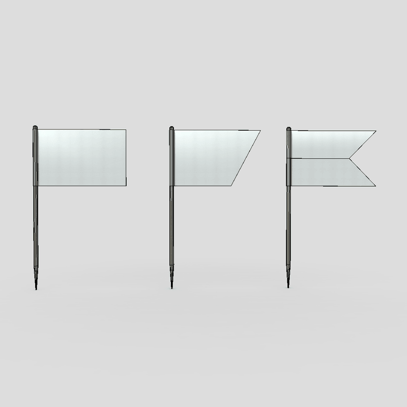 Tooth Pick Flags - low poly PBR 3d model