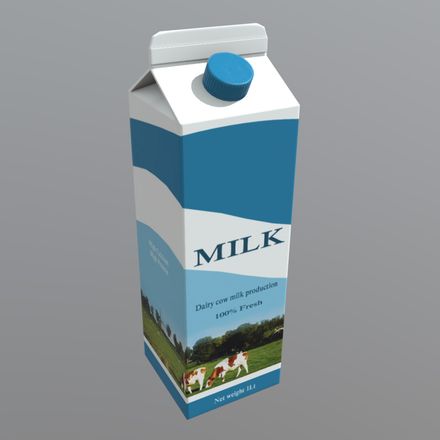 CC0 - Milk Carton - low poly PBR 3d model