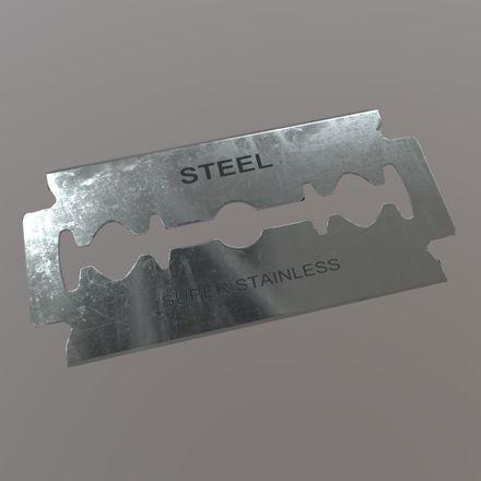 Razor Blade - low poly PBR 3d model