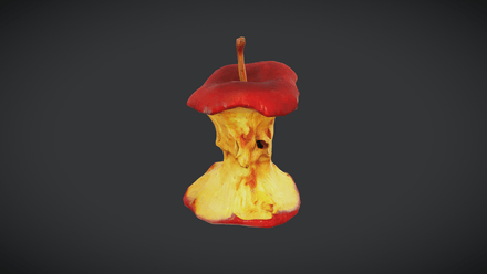 Rotten Apple Core 2 - low poly PBR 3d model