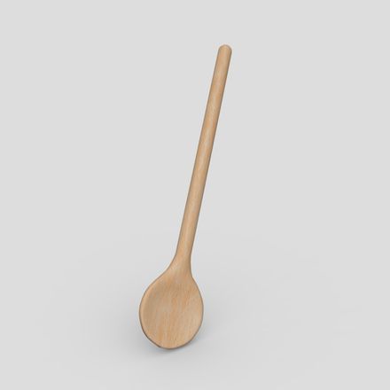 CC0 - Wooden Spoon - low poly PBR 3d model