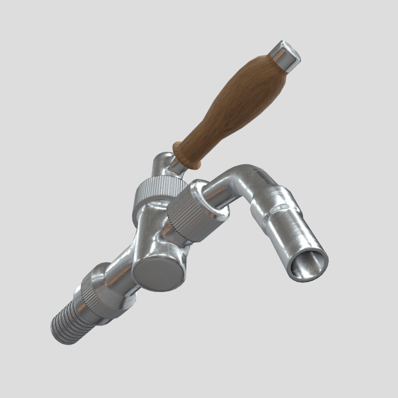 Beer Tap Faucet 3 - low poly PBR 3d model