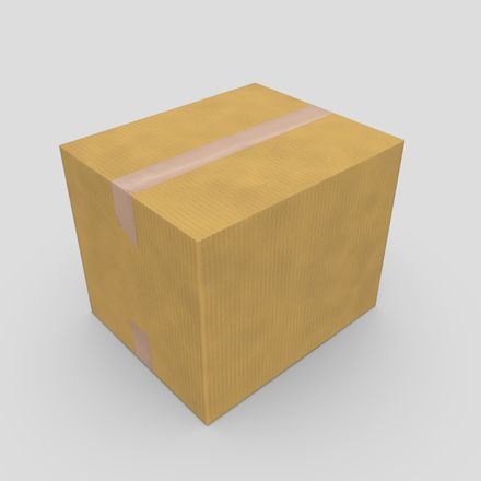 CC0 - Cardboard Box Closed - low poly PBR 3d model