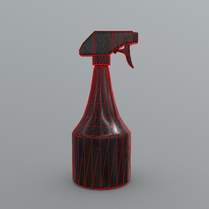 Spray bottle - low poly PBR 3d model