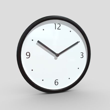 CC0 - Wall Clock 3 - low poly PBR 3d model