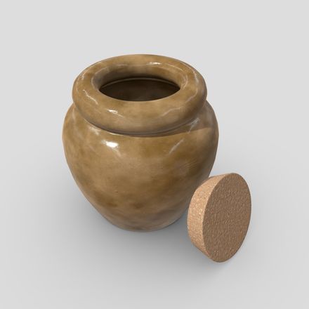 CC0 - Honey Pot - low poly PBR 3d model