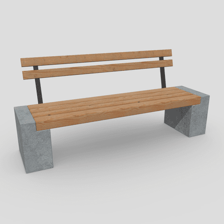 Bench 3 - low poly PBR 3d model