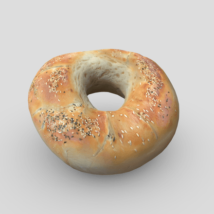 Bagel - low poly PBR 3d model