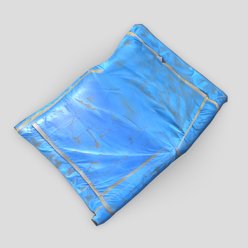 Folded Blue Tarp - low poly PBR 3d model
