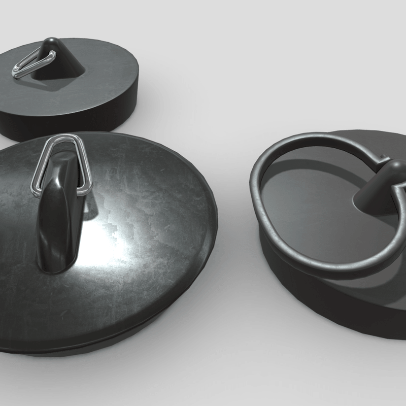 Sink Plug Pack - low poly PBR 3d model