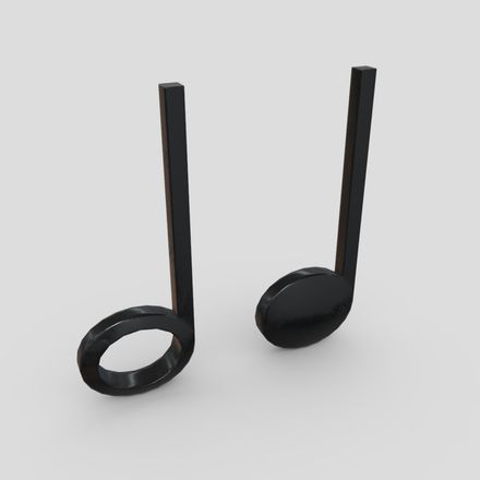 CC0 - Musical Note - low poly PBR 3d model