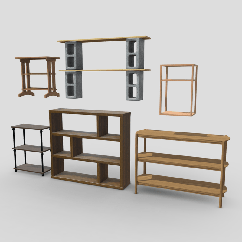 Shelf Pack - low poly PBR 3d model